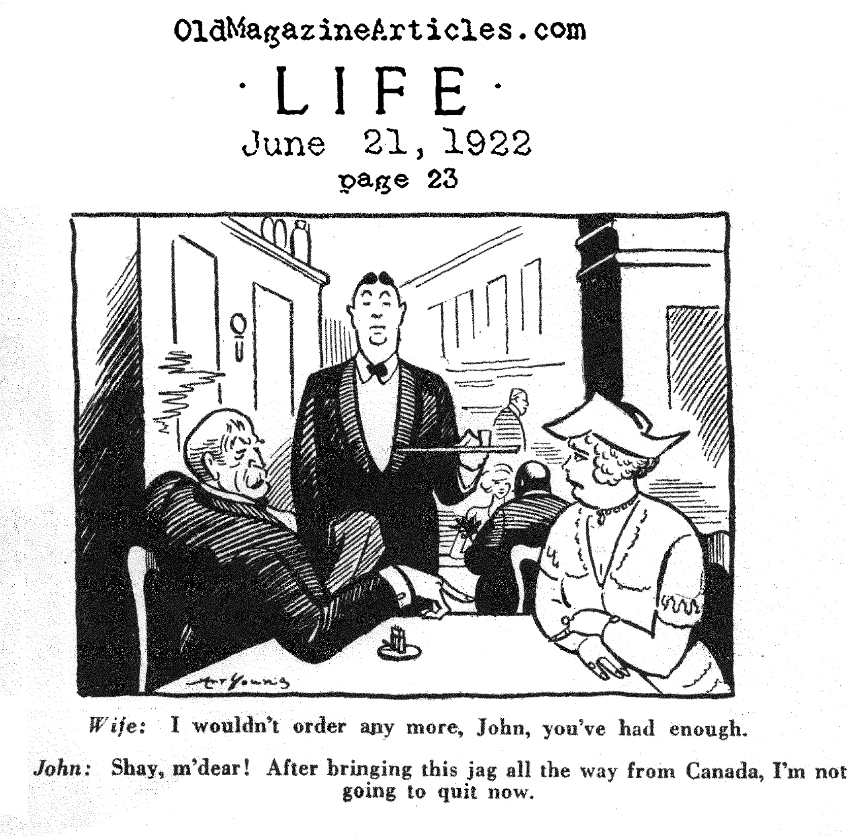 A Prohibition Cartoon by Art Young (Life, 1922)